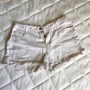 White denim shorts